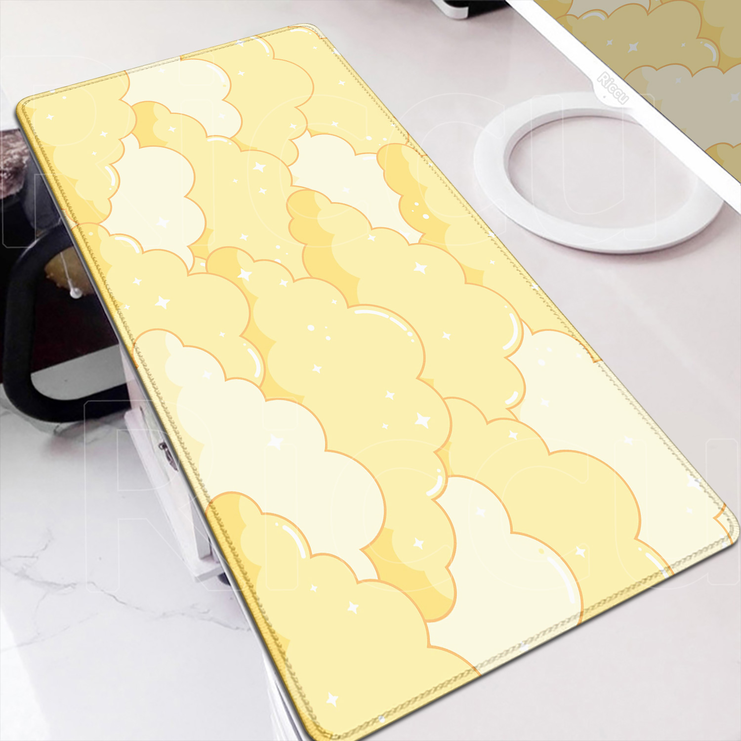 Gaming Console Cloud - Yellow Cloud Mouse Pad Gamer Mousepad