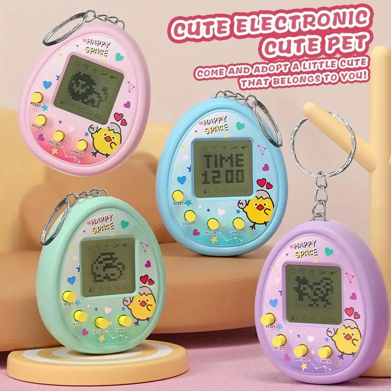 Gaming Console Keychain - Cute Cartoon Handheld Virtual Pet Game