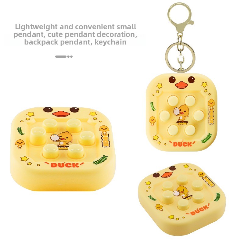 Gaming Console Keychain - Whack-a-Mole Cartoon Handheld Game Console, Stress-relieving