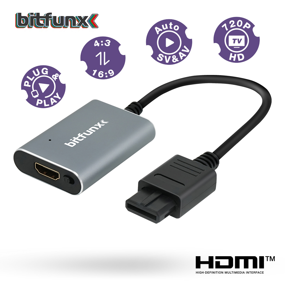 Gaming Console Nintendo - Bitfunx 720P HDMI™ Adapter S-video SV/AV
